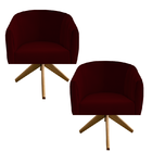 Kit 02 Poltronas Julia Decoração Base Giratória Salão Clinica