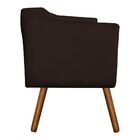 Kit 02 Poltronas Julia Suede Marrom Pés Palito Castanho D01 -