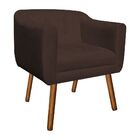 Kit 02 Poltronas Julia Suede Marrom Pés Palito Castanho D01 -