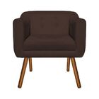 Kit 02 Poltronas Julia Suede Marrom Pés Palito Castanho D01 -