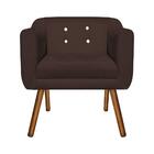 Kit 02 Poltronas Julia Suede Marrom Strass Pés Palito