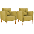 Kit 02 Poltronas Juliete Pés Palito Suede - Amarena Móveis -