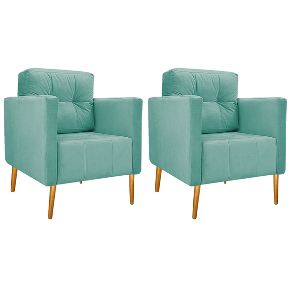 Kit 02 Poltronas Juliete Pés Palito Suede - Amarena Móveis -