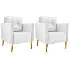 Kit 02 Poltronas Juliete Pés Palito Suede - Amarena Móveis -