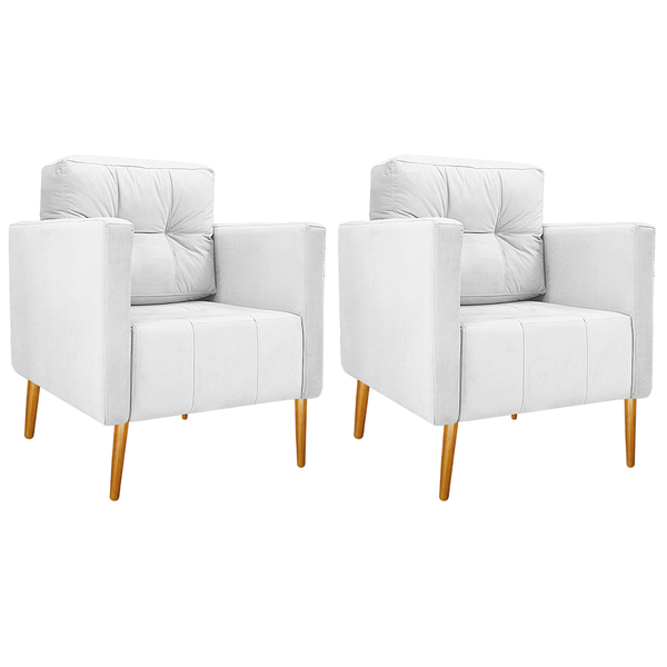 Kit 02 Poltronas Juliete Pés Palito Suede - Amarena Móveis -