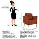 Kit 02 Poltronas Juliete Pés Palito Suede - Amarena Móveis -