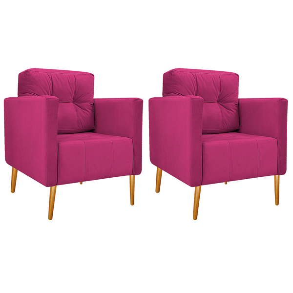 Kit 02 Poltronas Juliete Pés Palito Suede - Amarena Móveis -