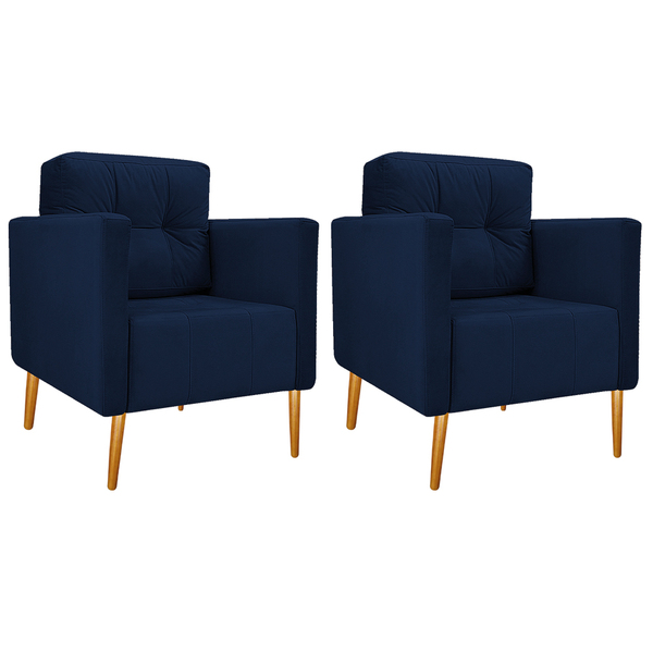 Kit 02 Poltronas Juliete Pés Palito Suede - Amarena Móveis -