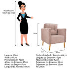 Kit 02 Poltronas Juliete Pés Palito Suede - Doce Sonho Móveis