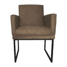 Kit 02 Poltronas Klara Base Ferro Preto Suede - Estopar - Sue