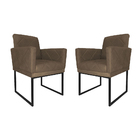 Kit 02 Poltronas Klara Base Ferro Preto Suede - Estopar - Sue