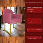 Kit 02 Poltronas Klara Decorativa Base Ferro Dourado Suede -