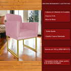 Kit 02 Poltronas Klara Decorativa Base Ferro Dourado Suede -