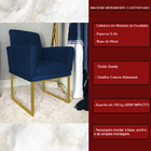 Kit 02 Poltronas Klara Decorativa Base Ferro Dourado Suede -