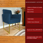 Kit 02 Poltronas Klara Decorativa Base Ferro Dourado Suede -