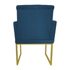 Kit 02 Poltronas Klara Decorativa Base Ferro Dourado Suede -