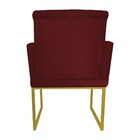 Kit 02 Poltronas Klara Decorativa Base Ferro Dourado Suede -