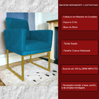 Kit 02 Poltronas Klara Decorativa Base Ferro Dourado Suede -