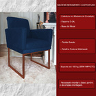 Kit 02 Poltronas Klara Para Sala Base Ferro Bronze Suede - Es