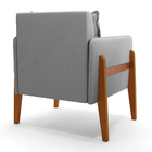 Kit 02 Poltronas Lana Suede Base De Madeira D03 - D'rossi - C