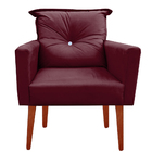 Kit 02 Poltronas Lara Decorativa Palito Luxo Tecido Bordo