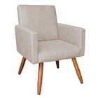Kit 02 Poltronas Larissa Suede Bege Pes