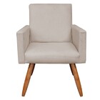 Kit 02 Poltronas Larissa Suede Bege Pes