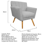 Kit 02 Poltronas Laura Palito Mel Suede Branco - Amarena Móve