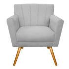 Kit 02 Poltronas Laura Palito Mel Suede Branco - Amarena Móve