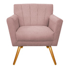 Kit 02 Poltronas Laura Palito Mel Suede Rosê - Amarena Móveis