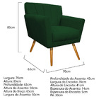 Kit 02 Poltronas Laura Palito Mel Suede Verde - Amarena Móveis