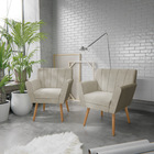 Kit 02 Poltronas Laura Pés Palito Linho - Doce Sonho Móveis -