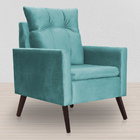 Kit 02 Poltronas Ligia Luxo Veludo Cores - Ds Estofados - Azu