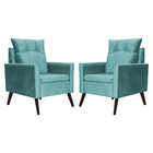 Kit 02 Poltronas Ligia Luxo Veludo Cores - Ds Estofados - Azu