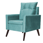 Kit 02 Poltronas Ligia Luxo Veludo Cores - Ds Estofados - Azu