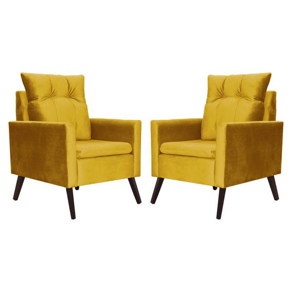 Kit 02 Poltronas Ligia Luxo Veludo Cores - Ds Estofados - Mos