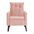 Kit 02 Poltronas Ligia Luxo Veludo Cores - Ds Estofados - Rosa