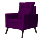 Kit 02 Poltronas Ligia Luxo Veludo Cores - Ds Estofados - Roxo
