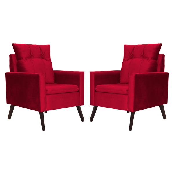 Kit 02 Poltronas Ligia Luxo Veludo Cores - Ds Estofados - Ver