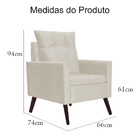 Kit 02 Poltronas Ligia Para Sala Linho Cores - Ds Estofados -