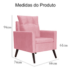 Kit 02 Poltronas Ligia Requinte Suede Cores - Ds Estofados -