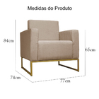 Kit 02 Poltronas Lilly Base De Metal Dourada Suede Escolha Su