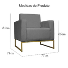 Kit 02 Poltronas Lilly Base De Metal Dourada Suede Escolha Su