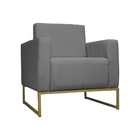 Kit 02 Poltronas Lilly Base De Metal Dourada Suede Escolha Su