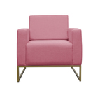 Kit 02 Poltronas Lilly Base De Metal Dourada Suede Escolha Su