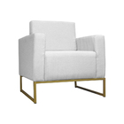 Kit 02 Poltronas Lilly Base De Metal Dourada Suede Escolha Su