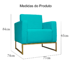Kit 02 Poltronas Lilly Base De Metal Dourada Suede Escolha Su