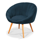 Kit 02 Poltronas Lina Veludo Pés Palito Castanho - D'rossi -