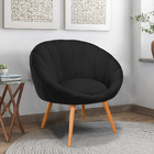 Kit 02 Poltronas Lina Veludo Pés Palito Castanho - D'rossi -