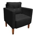 Kit 02 Poltronas Lívia Corino Preto Pés Chanfrado Drossi